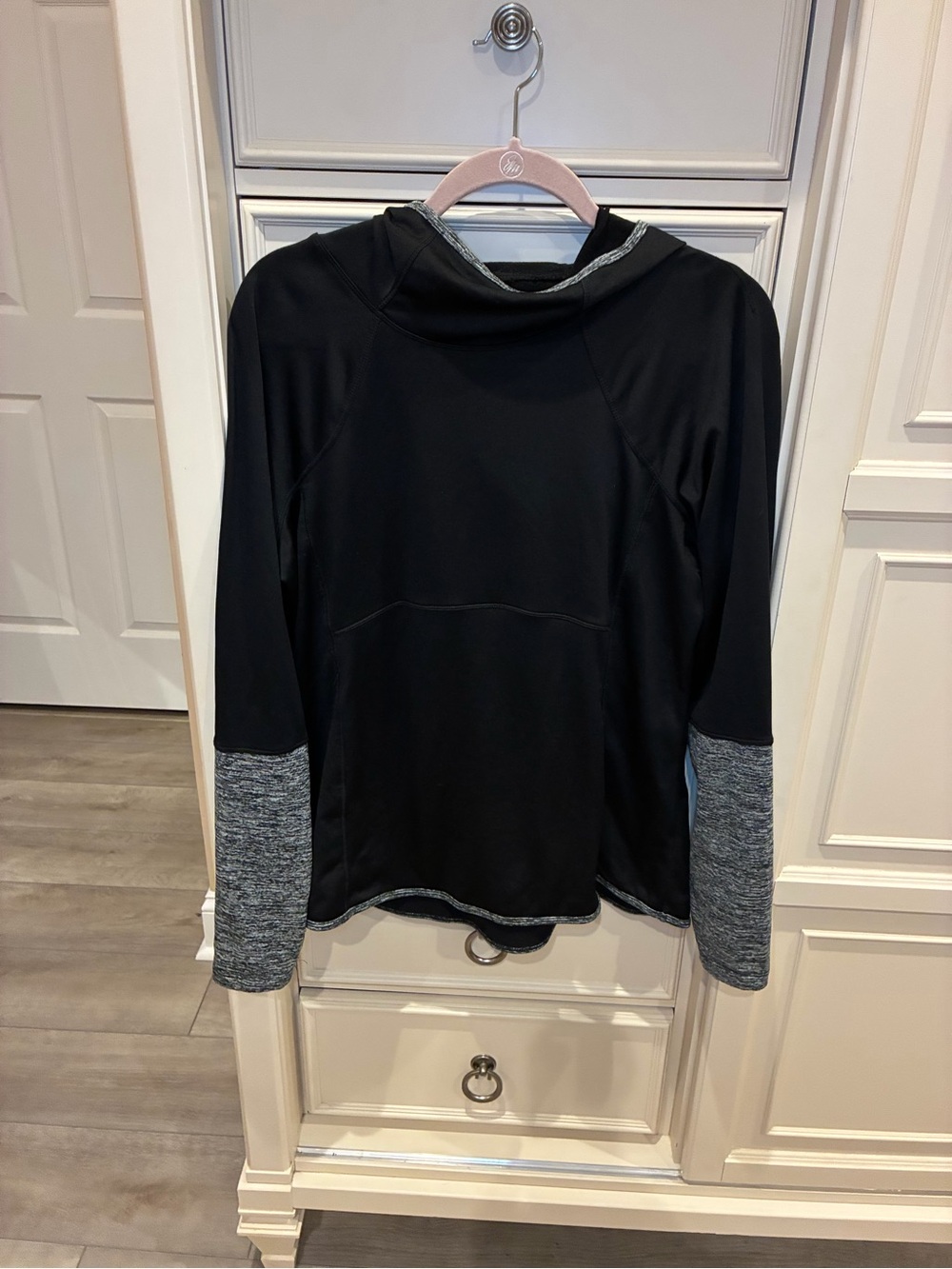 Avia Black Hoodie with Gray Sleeve Accents